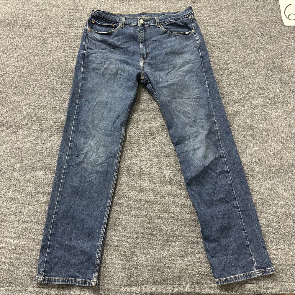 Levi's Jeans Mens Size 36x34 Blue 505 Regular Fit Straight Leg Stretch Denim
